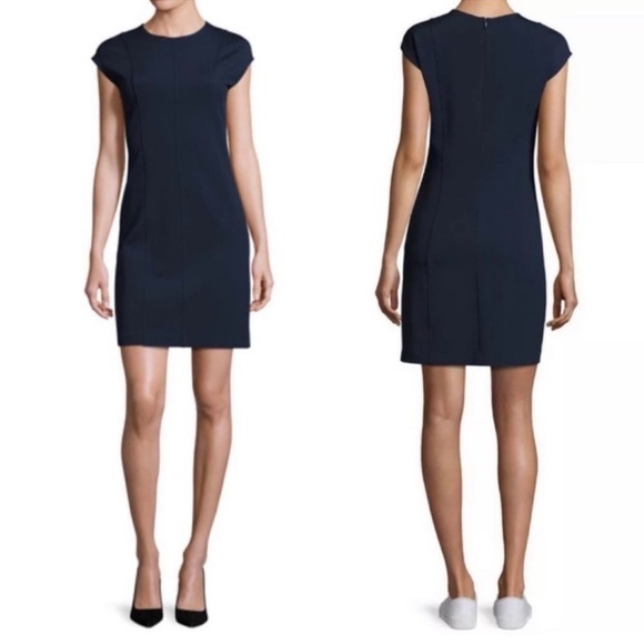 THEORY Onine Oxford Knit Day Dress‎ in Navy size 10 - Picture 2 of 10